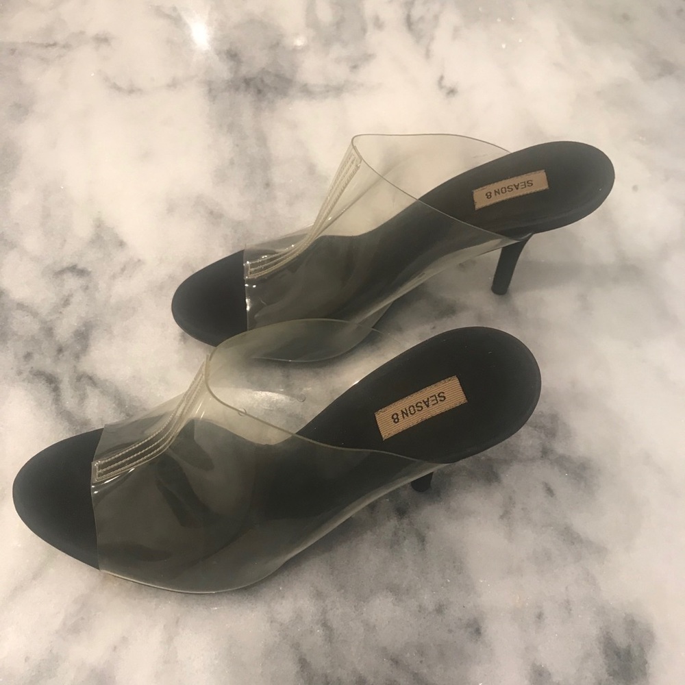 Yeezy Season 8 Clear Front Panel Mules Heels Sz 6